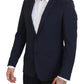 Dolce & Gabbana Dark Blue Wool Single Breasted MARTINI Blazer