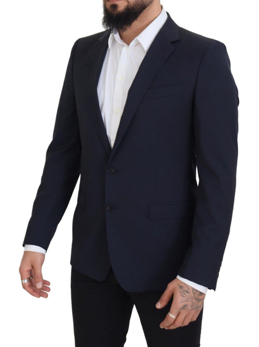 Dolce & Gabbana Dark Blue Wool Single Breasted MARTINI Blazer