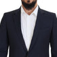 Dolce & Gabbana Dark Blue Wool Single Breasted MARTINI Blazer