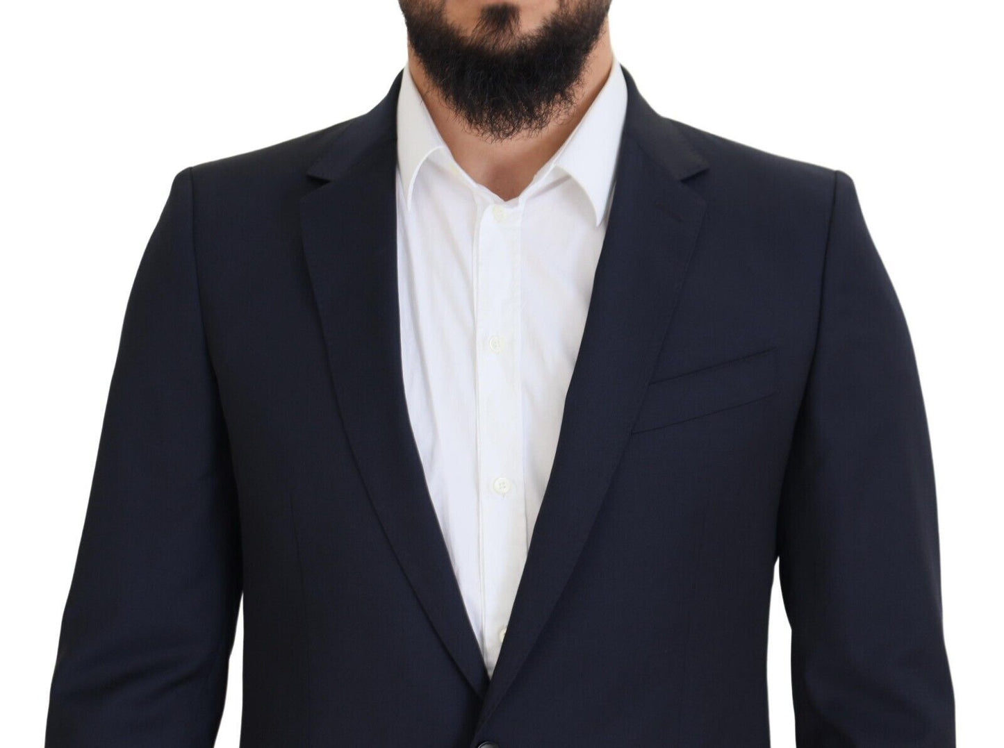 Dolce & Gabbana Dark Blue Wool Single Breasted MARTINI Blazer