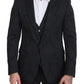 Dolce & Gabbana Black Floral Brocade 2 Piece MARTINI Suit