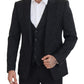 Dolce & Gabbana Black Floral Brocade 2 Piece MARTINI Suit