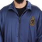 Dolce & Gabbana Blue Heraldic Patch Full Zip KHALED Jacket