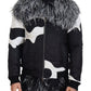 Dolce & Gabbana Black White Fur Shearling Full Zip Jacket