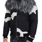 Dolce & Gabbana Black White Fur Shearling Full Zip Jacket