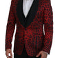 Dolce & Gabbana Red SICILIA Leopard Formal 3 Piece Set Suit