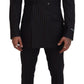 Dolce & Gabbana Black Striped Wool Formal 2 Piece Suit