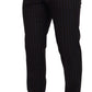 Dolce & Gabbana Black Striped Wool Formal 2 Piece Suit