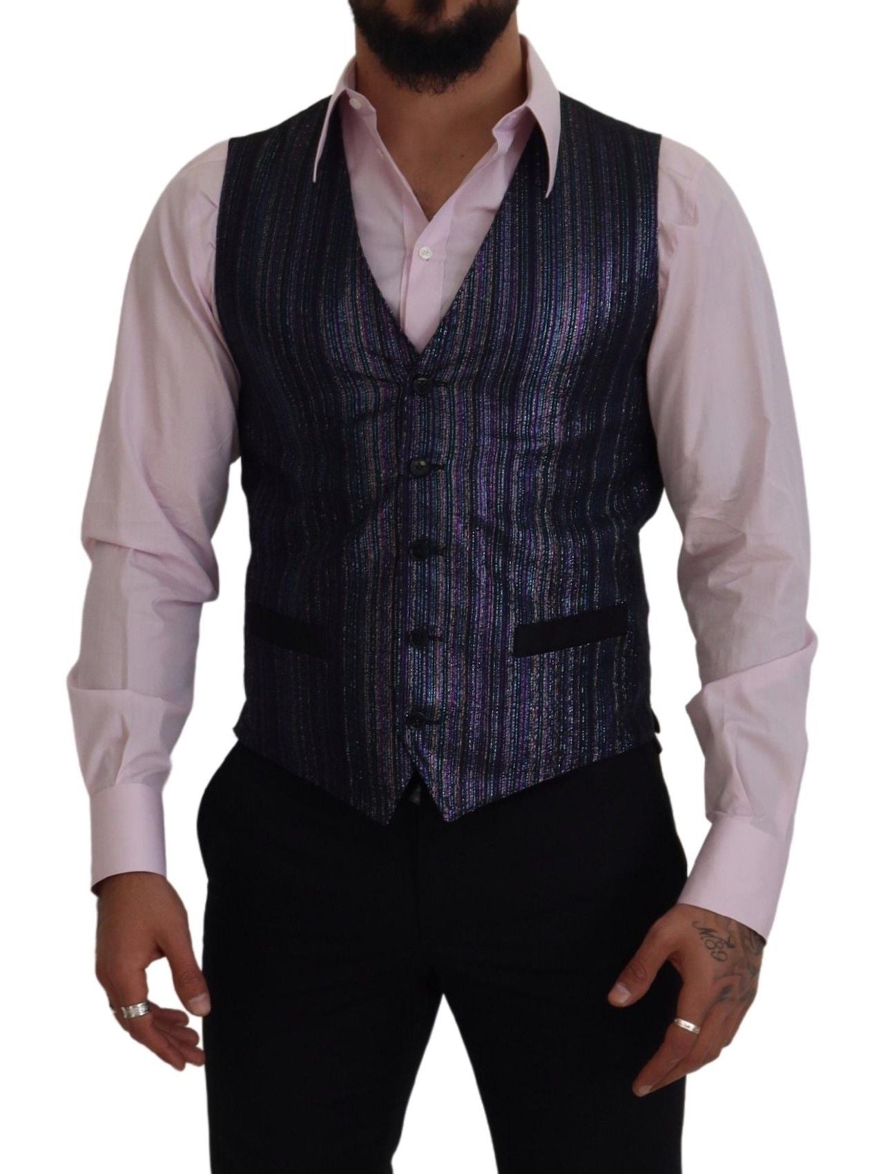 Dolce & Gabbana Multicolor Waistcoat Formal Vest