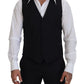 Dolce & Gabbana Black Virgin Wool Waistcoat Formal Dress Vest