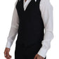 Dolce & Gabbana Black Virgin Wool Waistcoat Formal Dress Vest