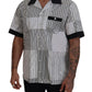 Dolce & Gabbana White Black Patterned Button Down Shirt