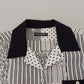 Dolce & Gabbana White Black Patterned Button Down Shirt