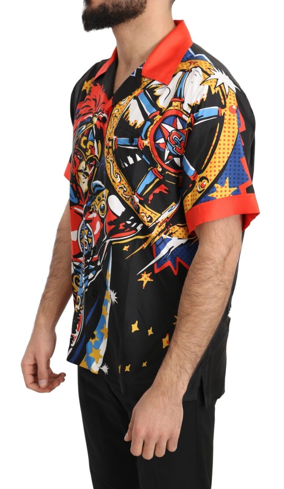 Dolce & Gabbana Multicolor Printed Short Sleeves Casual Shirt