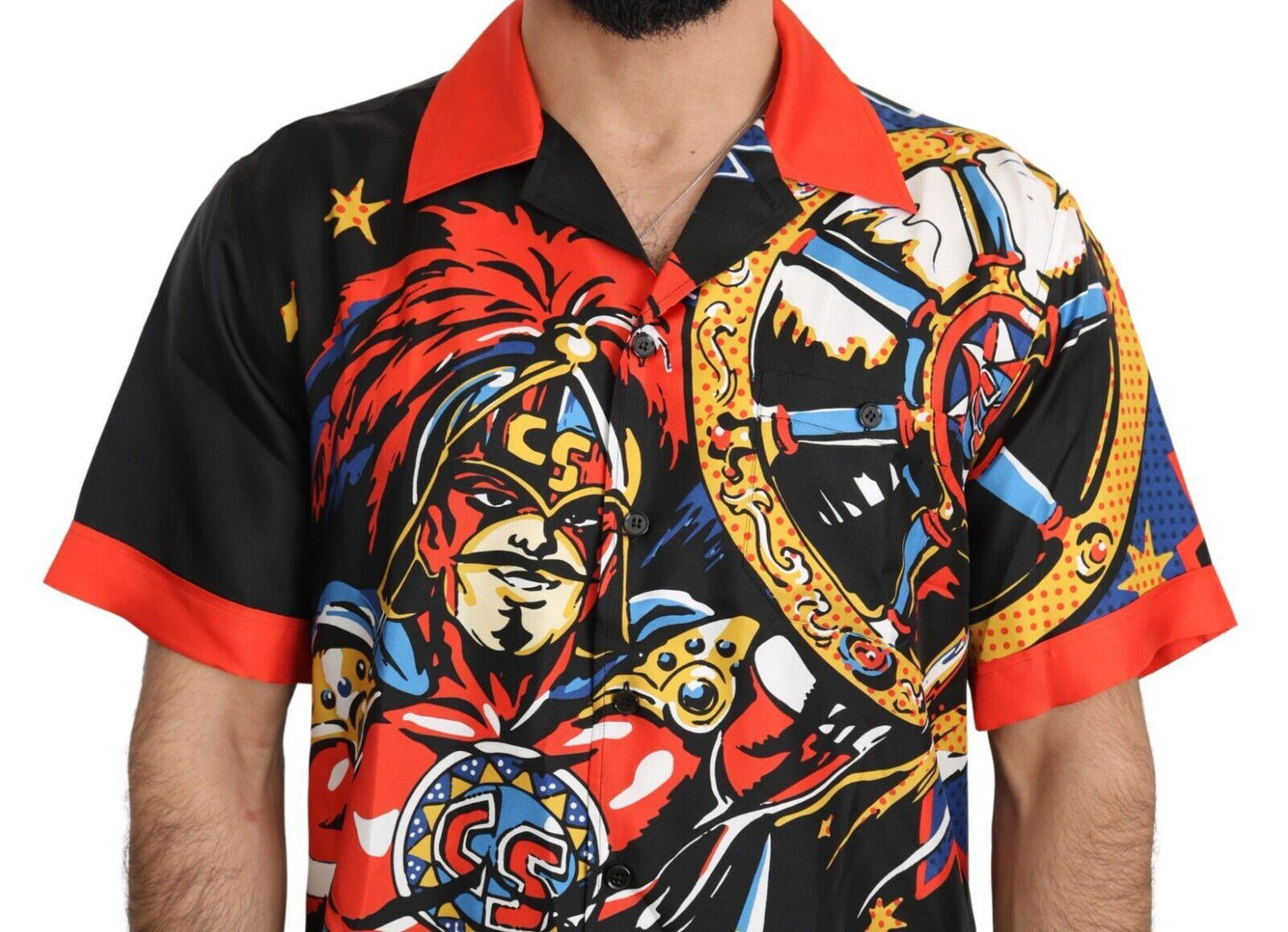 Dolce & Gabbana Multicolor Printed Short Sleeves Casual Shirt