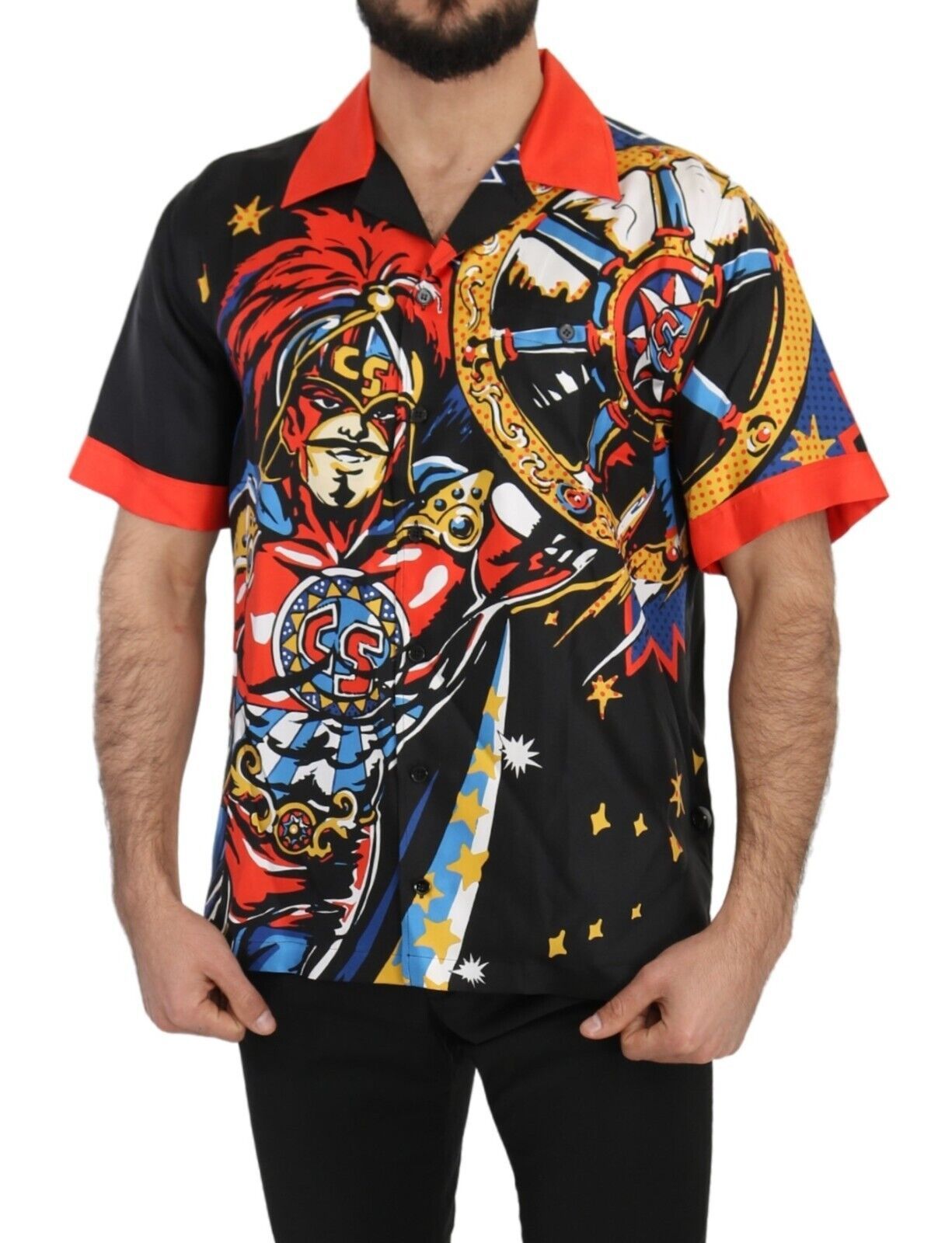 Dolce & Gabbana Multicolor Printed Short Sleeves Casual Shirt