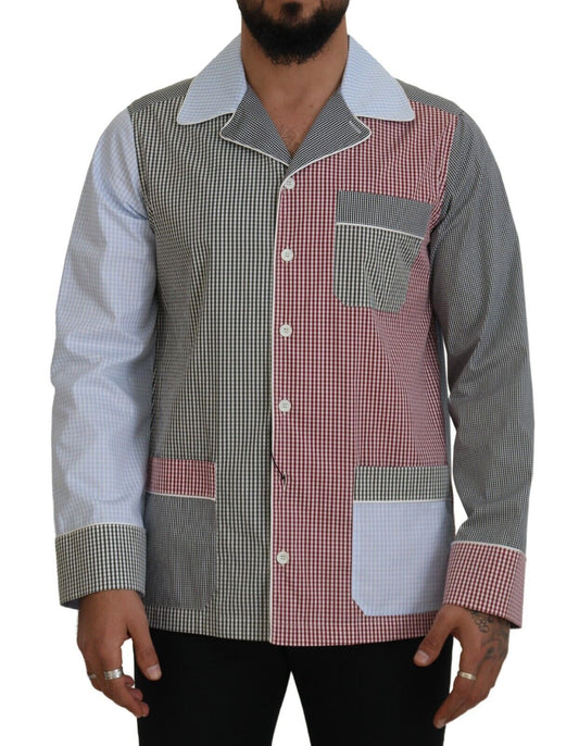 Dolce & Gabbana Multicolor Patchwork Cotton Long Sleeves Shirt