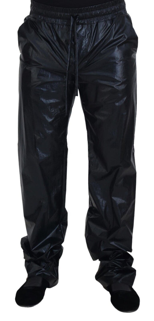 Dolce & Gabbana Black Shining Drawstring Pants