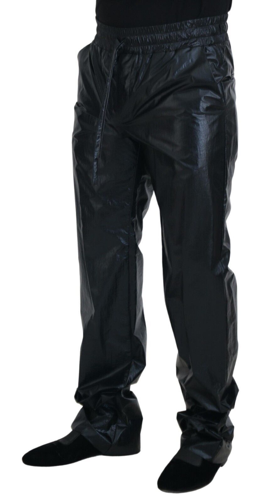 Dolce & Gabbana Black Shining Drawstring Pants