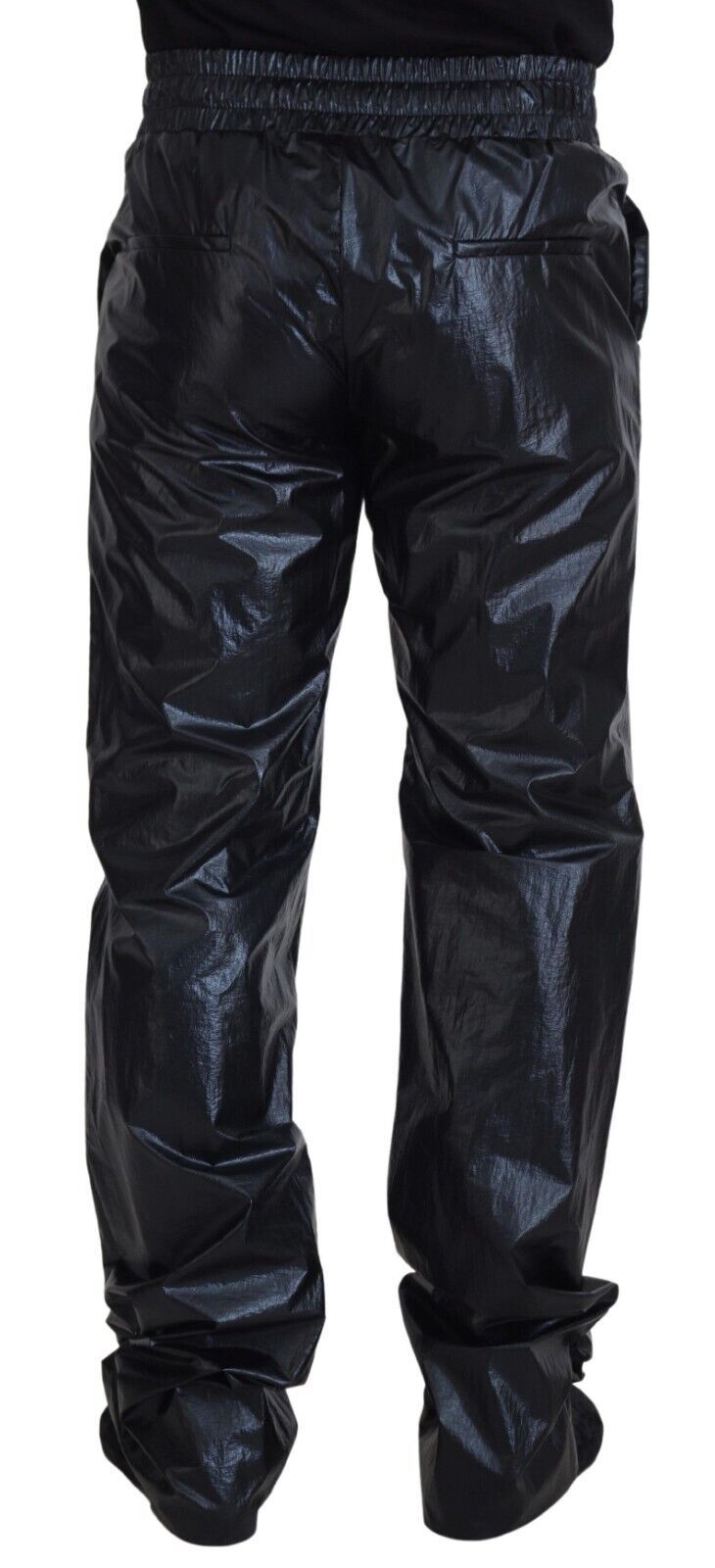 Dolce & Gabbana Black Shining Drawstring Pants