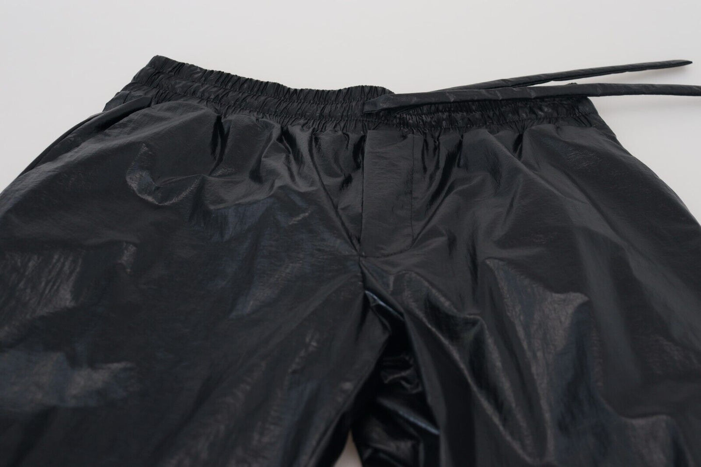 Dolce & Gabbana Black Shining Drawstring Pants