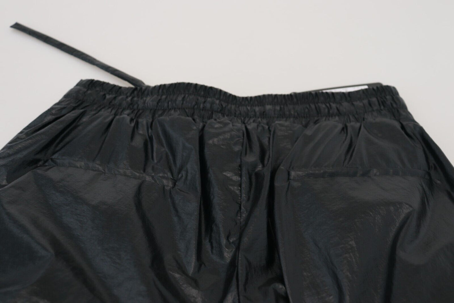 Dolce & Gabbana Black Shining Drawstring Pants