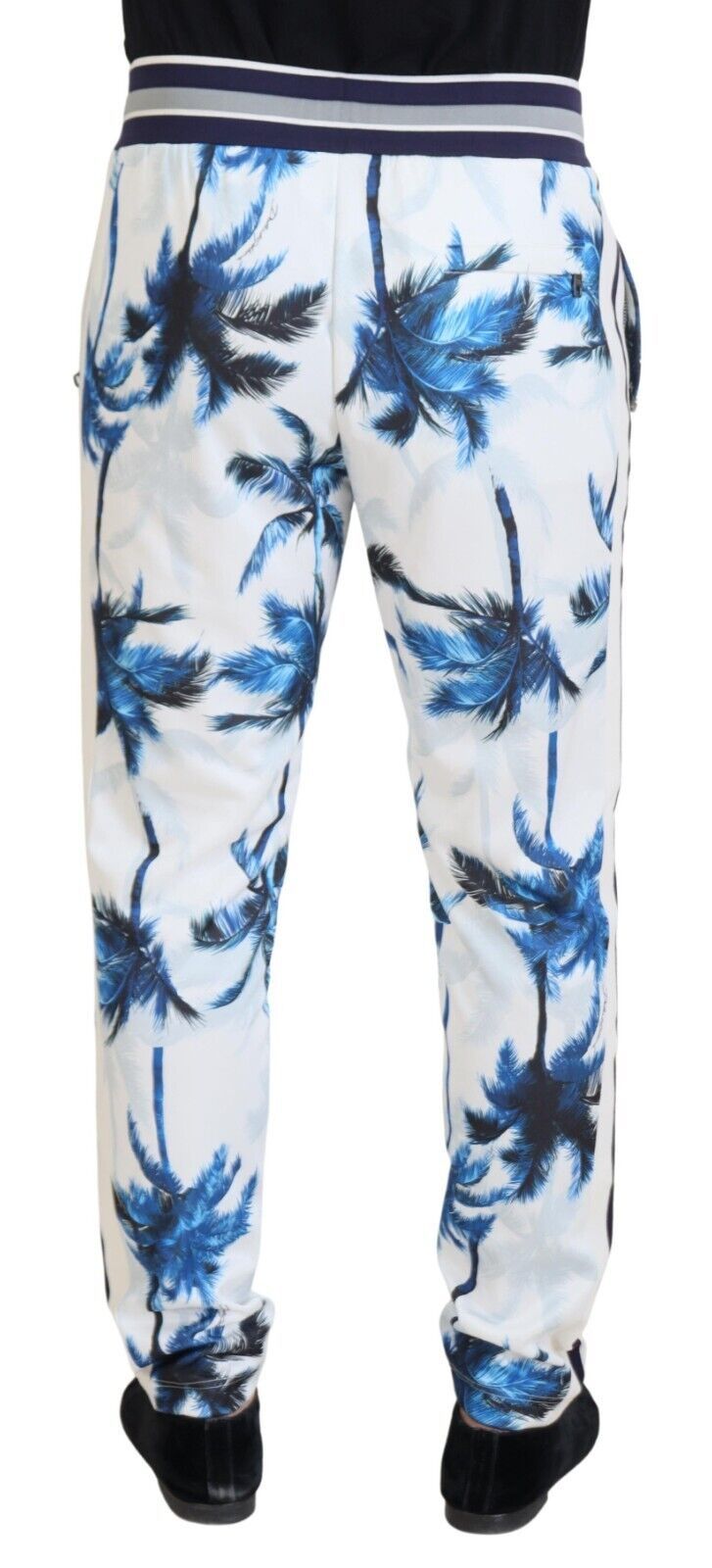 Dolce & Gabbana White Palm Tree Print Men Trouser Pants