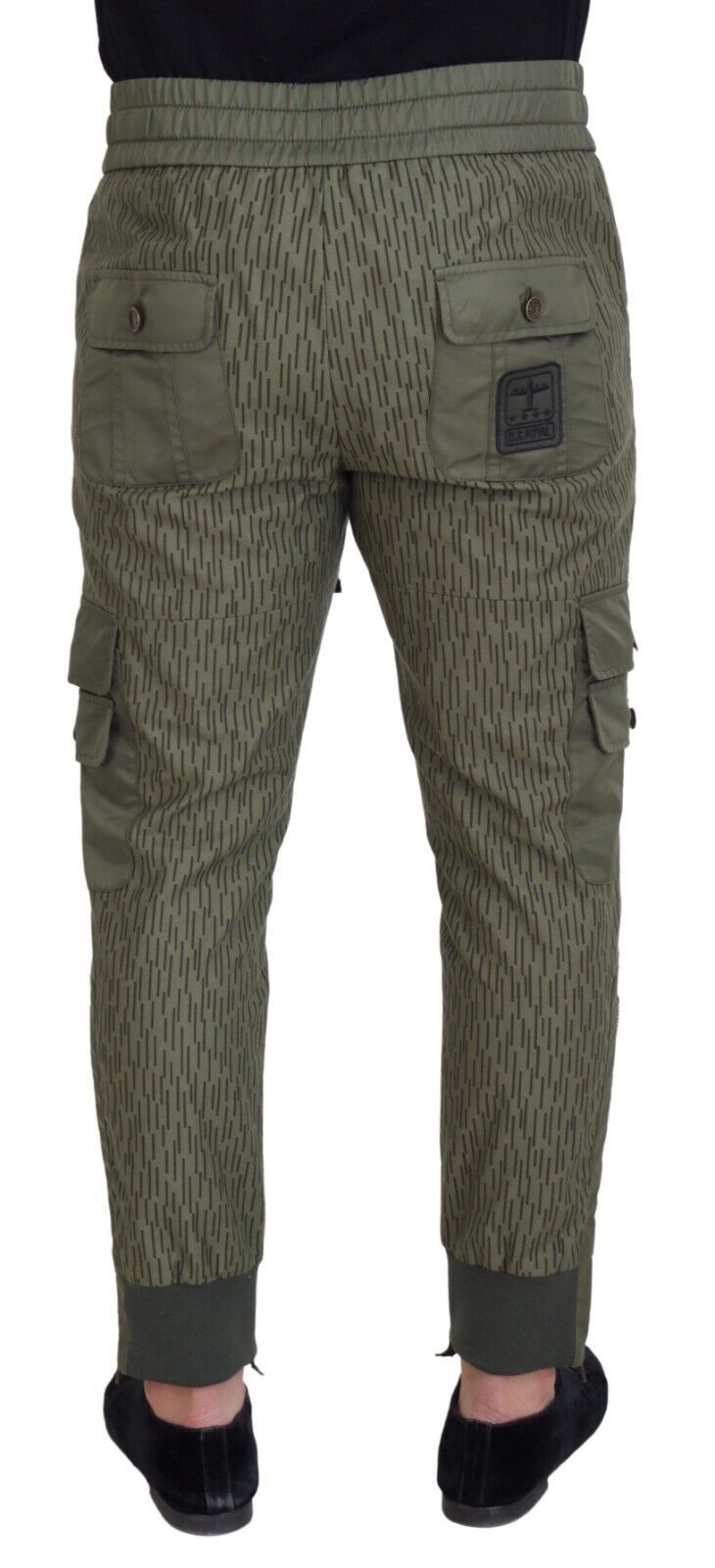 Dolce & Gabbana Green Striped Cargo Zipper Leg Men Trouser Pants