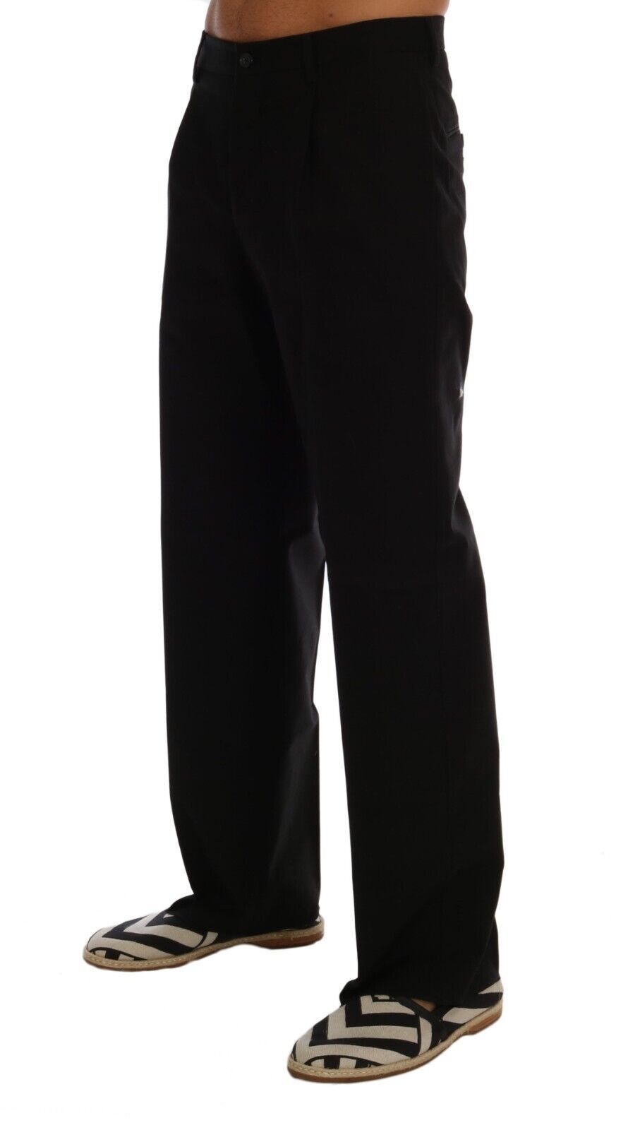 Dolce & Gabbana Black Men Straight Trouser Cotton Pants