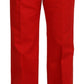 Dolce & Gabbana Red Straight Fit Men Trousers Cotton Pants