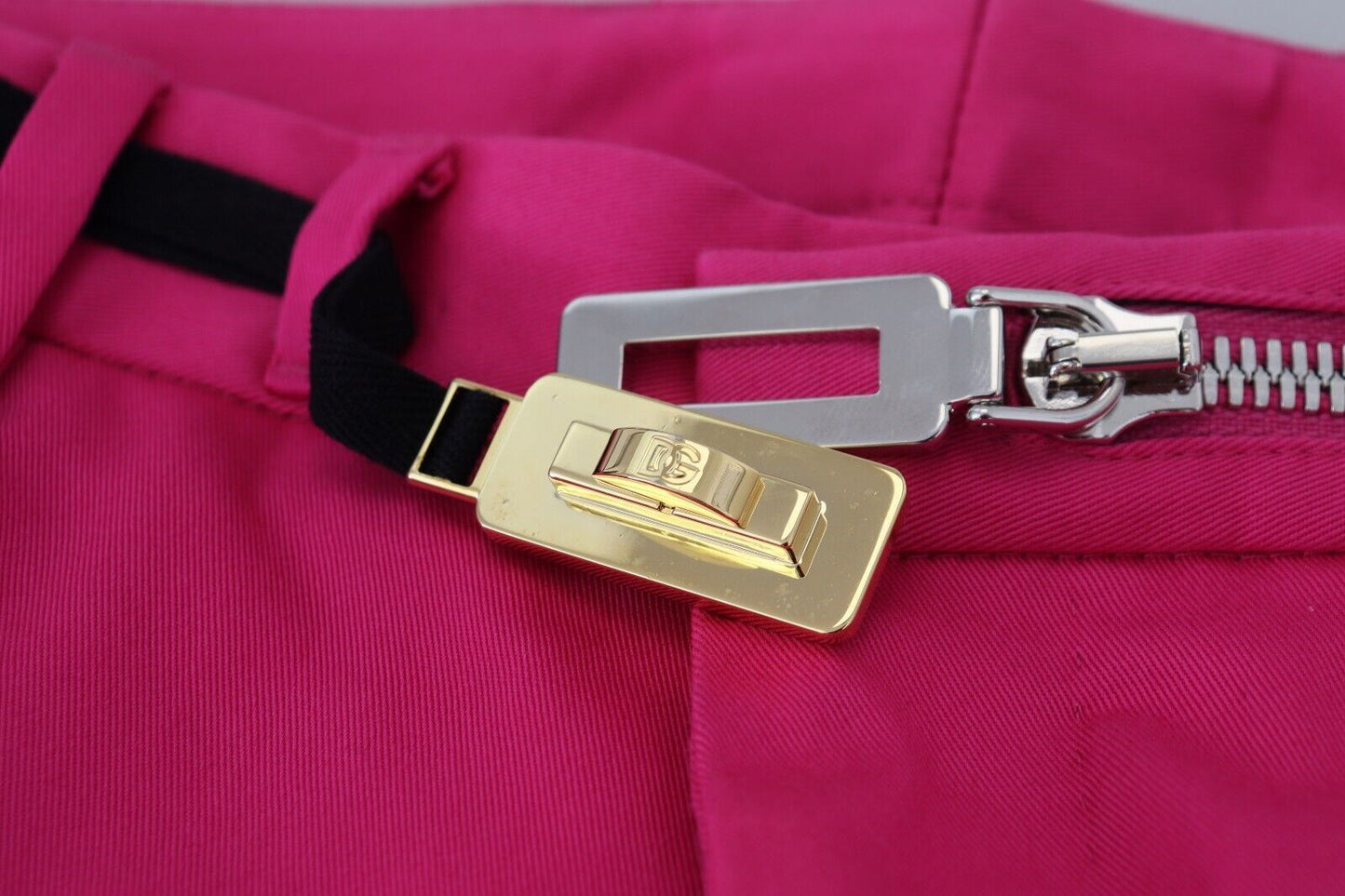 Dolce & Gabbana Pink Zipper Buckle Waist Trousers Pants