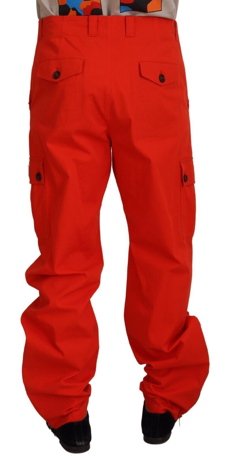 Dolce & Gabbana Red Cargo Men Trousers Cotton Pants