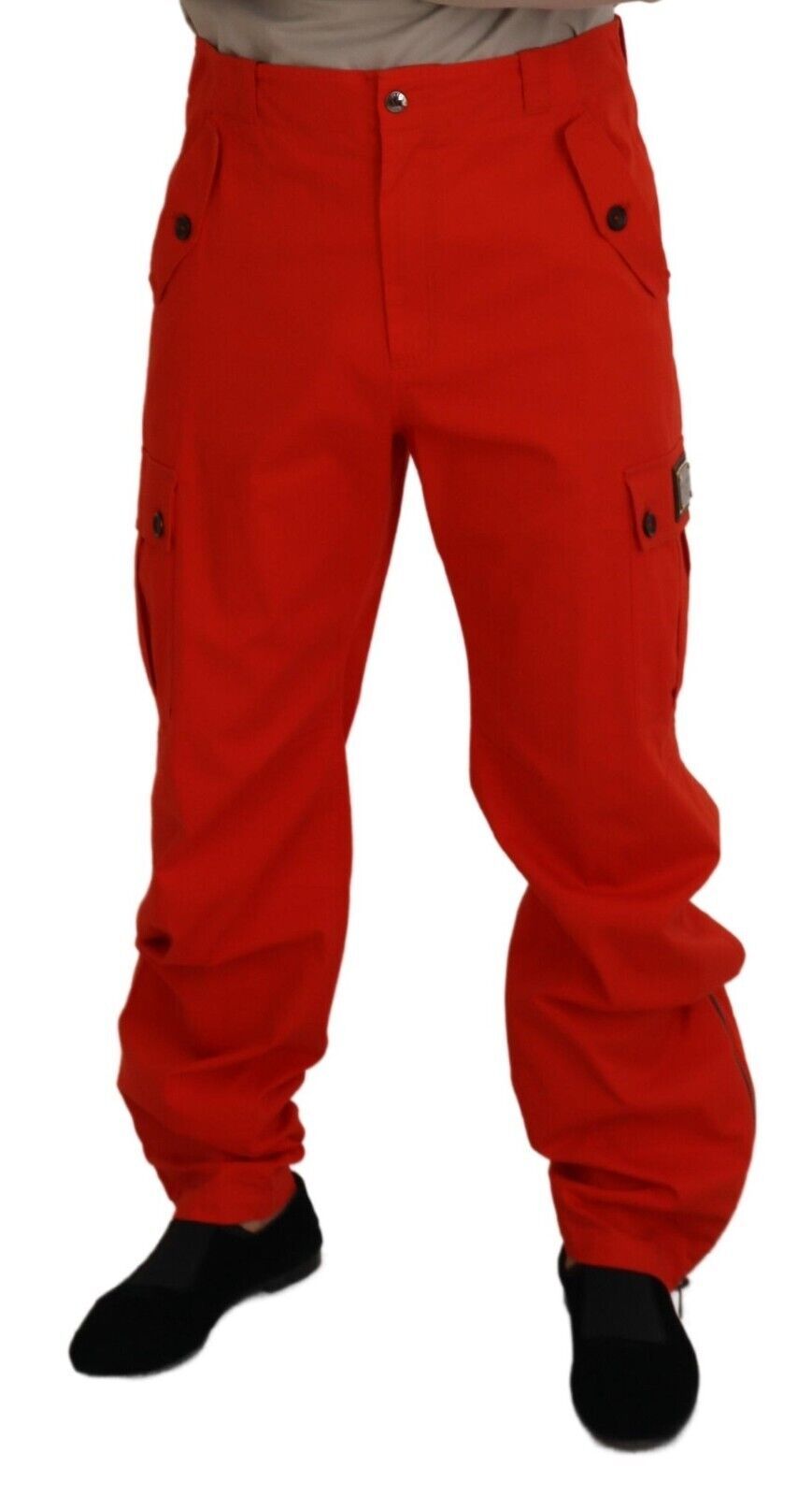 Dolce & Gabbana Red Cargo Men Trousers Cotton Pants