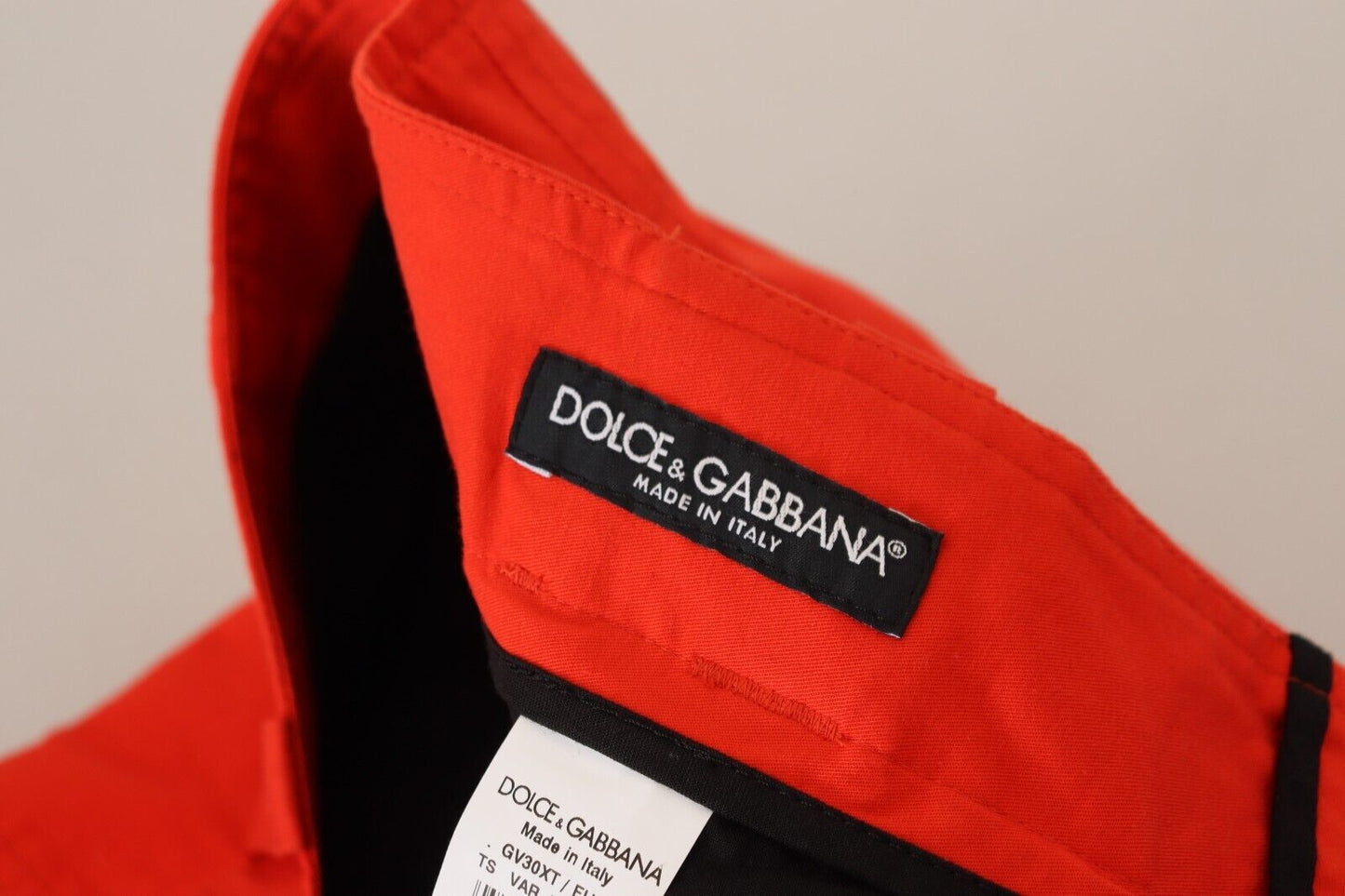 Dolce & Gabbana Red Cargo Men Trousers Cotton Pants