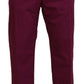 Dolce & Gabbana Magenta Cotton DG Logo Pocket Trouser Pants