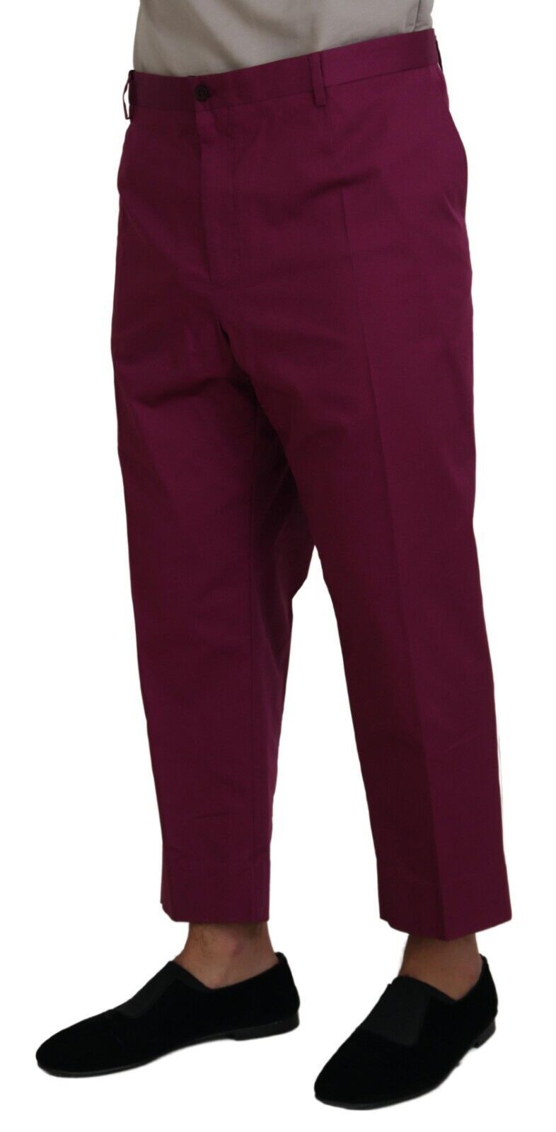 Dolce & Gabbana Magenta Cotton DG Logo Pocket Trouser Pants