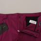 Dolce & Gabbana Magenta Cotton DG Logo Pocket Trouser Pants