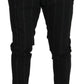 Dolce & Gabbana Black Striped Men Trousers Cotton Pants