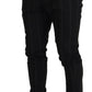 Dolce & Gabbana Black Striped Men Trousers Cotton Pants