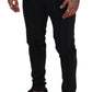 Dolce & Gabbana Black Striped Men Trousers Cotton Pants