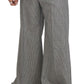 Dolce & Gabbana Black White Checked Men Wide Trouser Pants