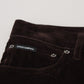 Dolce & Gabbana Brown Corduroy Men Casual Trouser Pants