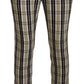 BENCIVENGA Multicolor Checkered Cotton Straight Fit Men Pants