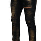 Dolce & Gabbana Black Gold Dusting Cotton Casual Denim Jeans