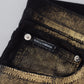 Dolce & Gabbana Black Gold Dusting Cotton Casual Denim Jeans