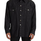 Dolce & Gabbana Gray Cotton Stretch Button Down Denim Shirt