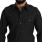 Dolce & Gabbana Dark Green Cotton Slim Fit Casual Men Shirt