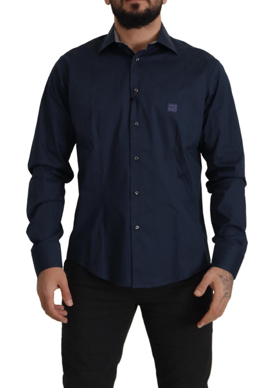 Roberto Cavalli Navy Blue Dress Shirt