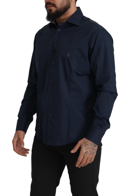 Roberto Cavalli Navy Blue Dress Shirt