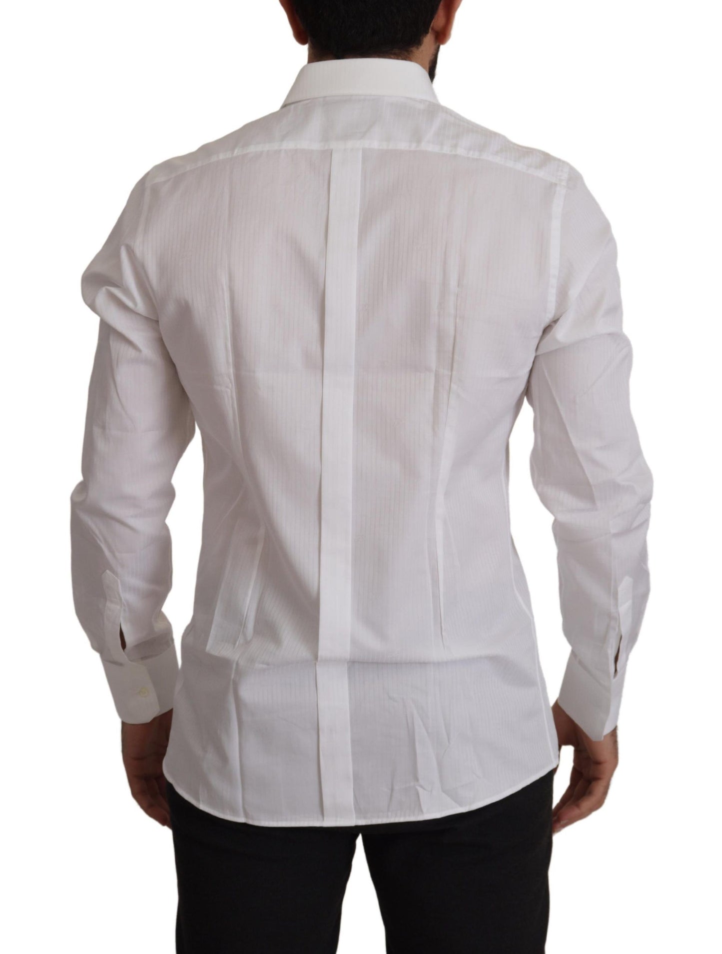 Dolce & Gabbana White Slim Fit Cotton Formal Dress Shirt